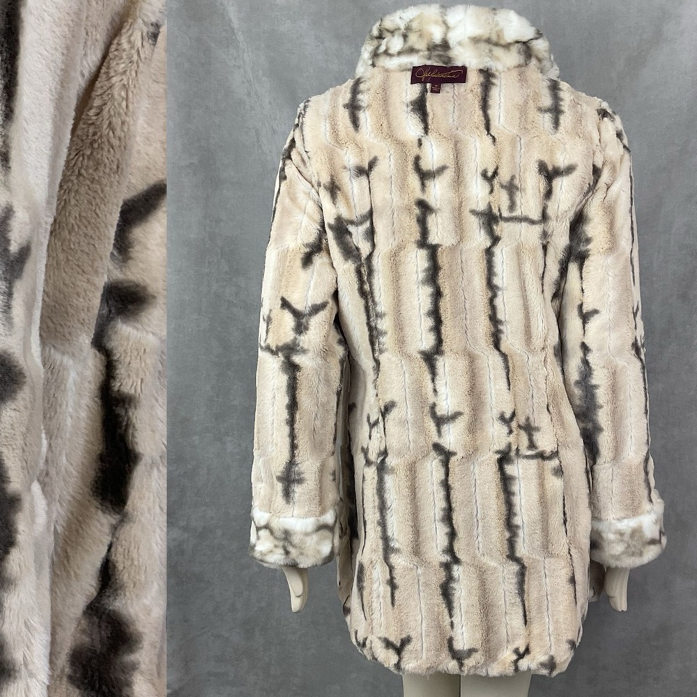 Hal Rubenstein Women's Reversible Faux Fur Coat size Medium Animal Print - Picture 6 of 16